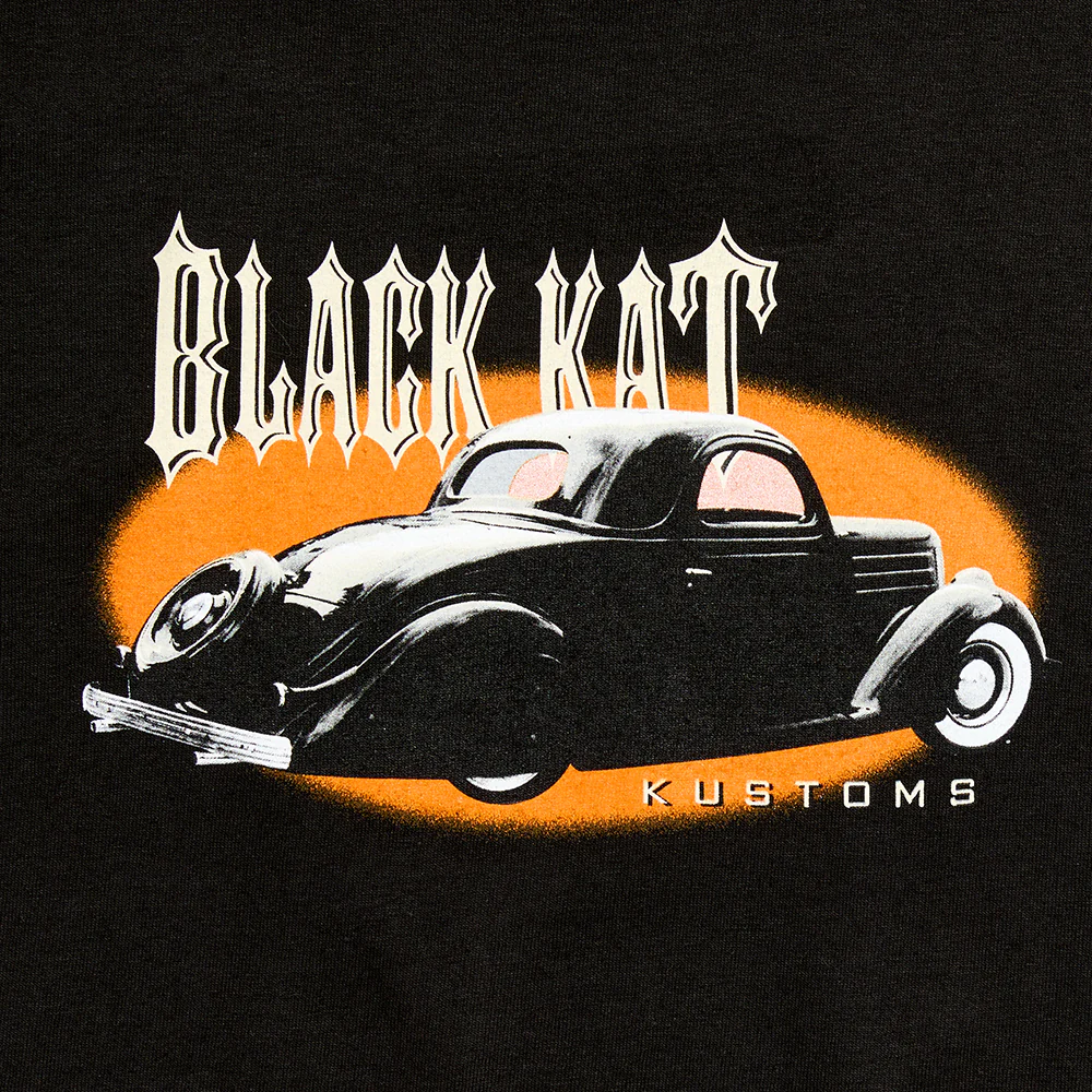Black Kat Kustoms Vintage Car Youth Tee - Image 2