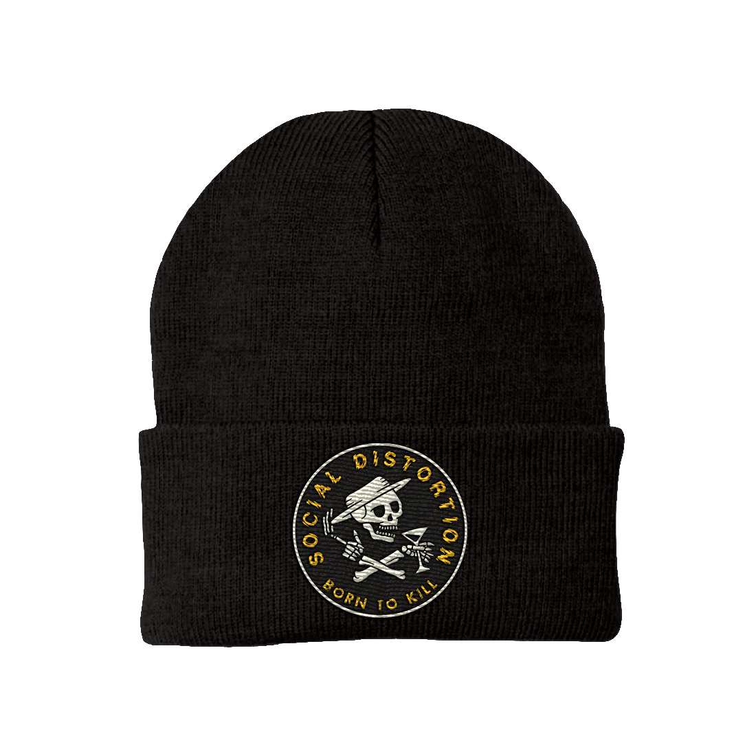 Born To Kill Crossed Skelly Emblem Beanie