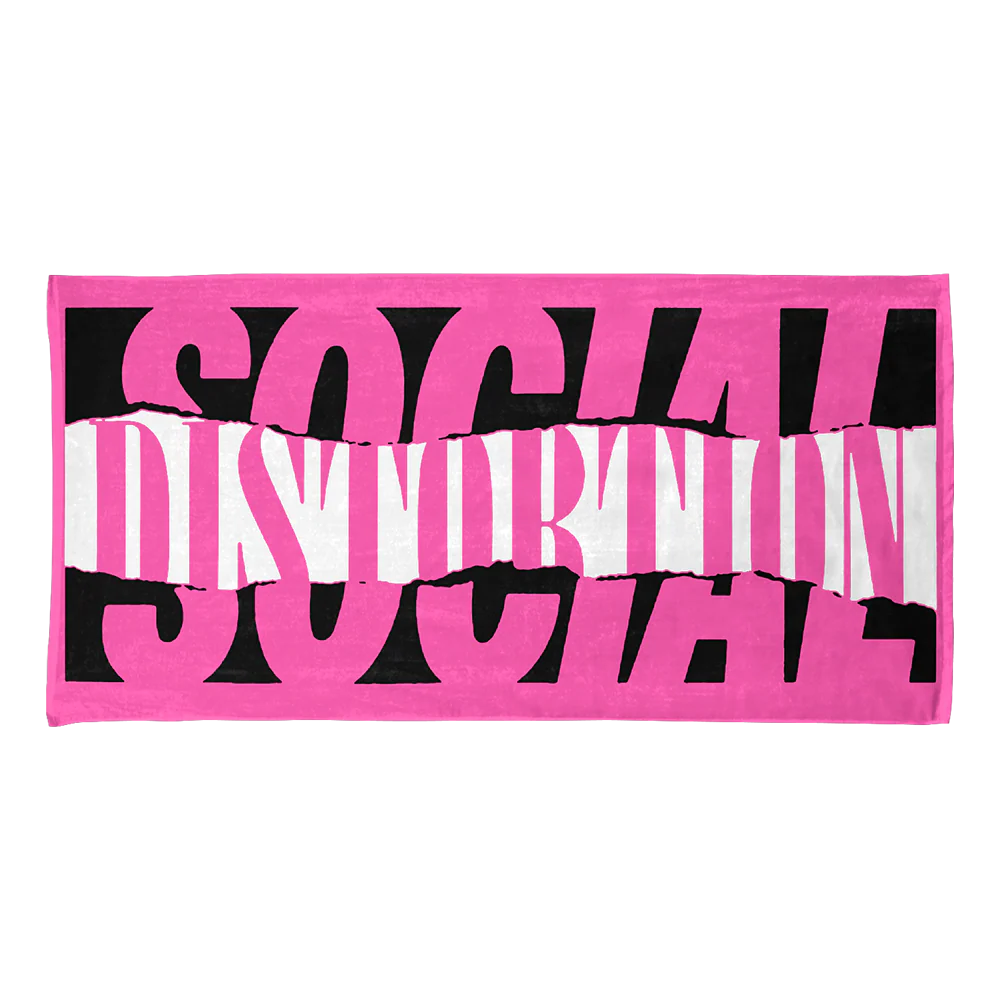 Torn Logo Pink Beach Towel